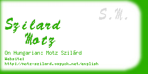 szilard motz business card